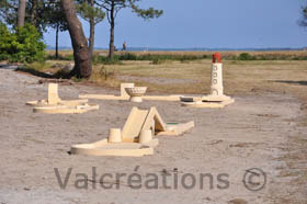 un mini golf béton sur sable