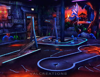 minigolf blacklight indoor