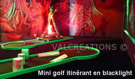 mini-golf blacklight itinerant aluminium