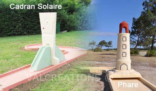 Minigolf - Phare et Cadran Solaire: grands obstacles mini-golf