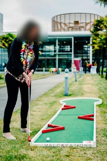 location de mini-golf pour un séminaire d'entreprise.